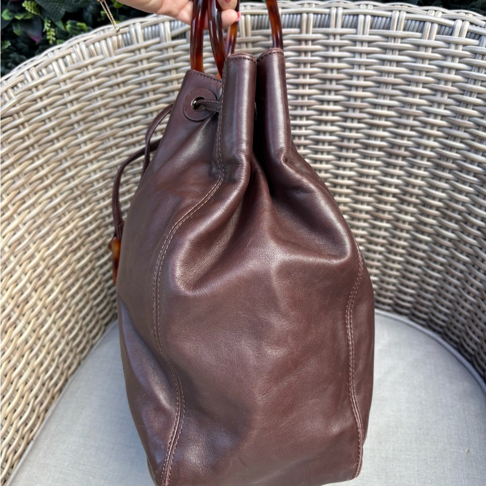 Authentic Chanel Brown Tortoise Shell Leather Buc… - image 6